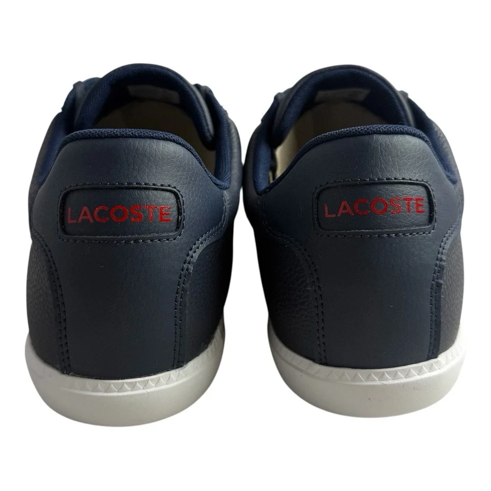 New Lacoste Grad Vulc‎ 120 Low Top Navy Leather Lifestyle Sneaker Men Size 13